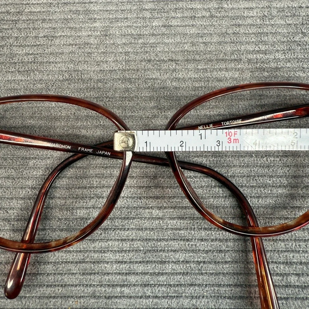 Marchon Nellie Tortoise Y2k Eyeglass Frames Japan 140 Oval Brown Vintage Style